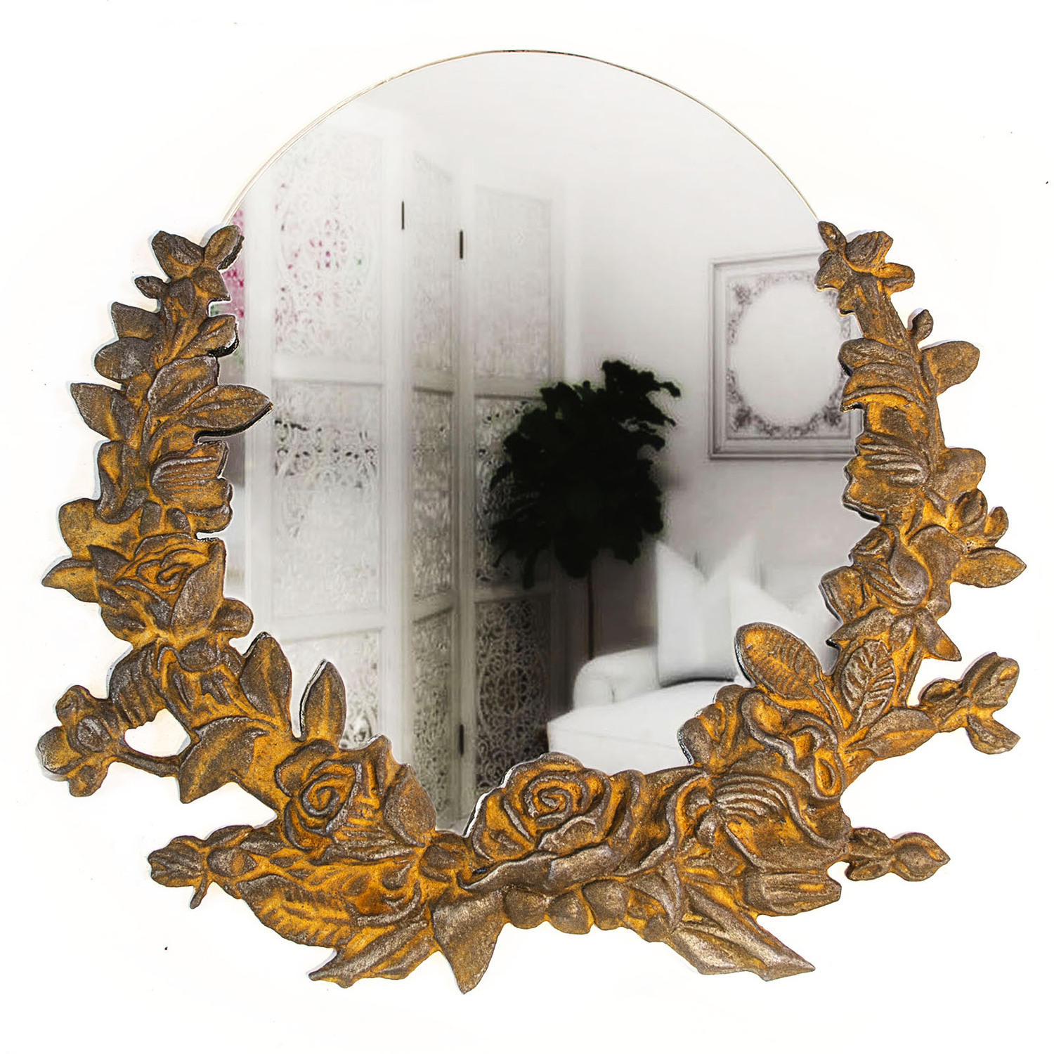 Зеркало Роза старый чугун Зеркало Роза старый чугун